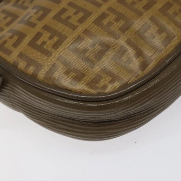 FENDI Zucchino Canvas Shoulder Bag Beige Auth - Picture 12 of 16